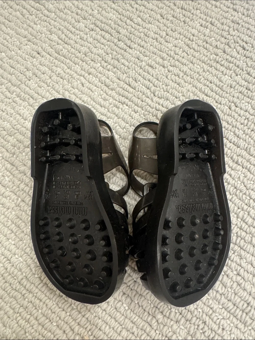 Mini Melissa Black Jelly Sandals with Colorful Planet Appliqués